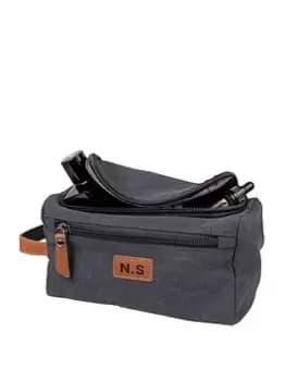 Treat Republic Personalised Jetsetter Grey Denim Wash bag, One Colour, Women