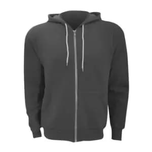 Canvas Unixex Zip-up Polycotton Fleece Hooded Sweatshirt / Hoodie (XS) (Asphalt)
