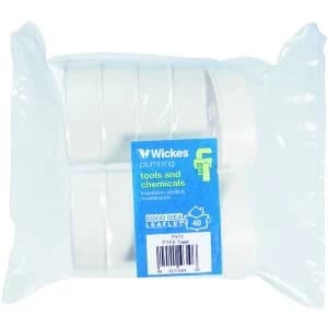 Wickes PTFE Tape 12mm x 12m Pack 10