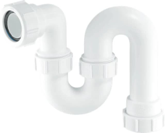 McAlpine TS10 75mm Water Seal Running Tubular Swivel 'S' Trap with Multifit Outlet White