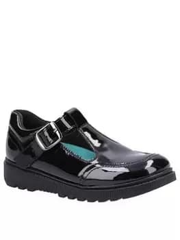 Hush Puppies Kerry Junior Patent School Shoes - Black, Size 1 Older