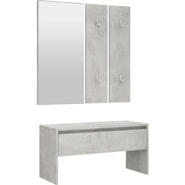 vidaXL Hallway Furniture Set Concrete Grey Engineered Wood, Grey 808787