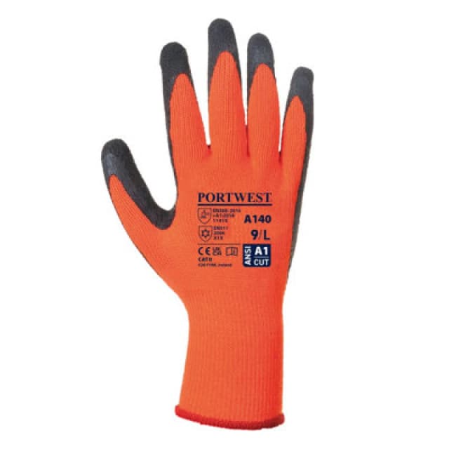 Portwest Thermal Grip Gloves in Orange Size: Medium Orange Unisex M