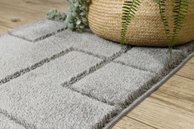 RugsX Bathroom Rug Supreme Lines Non-Slip, Soft - Grey 50X80 Cm
