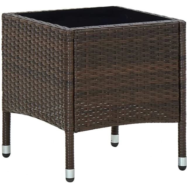 VIDAXL Garden Table Brown 40x40x45cm Poly Rattan Vidaxl 8719883855844
