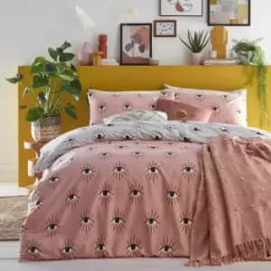 Furn. Theia Blush Duvet Cover and Pillowcase Set Blush/Black/White