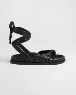 Knotted Leather Flat Sandal
