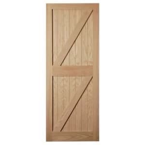 Framed Oak Effect Unglazed External FrontBack Door H2032mm W813mm