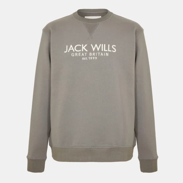 Jack Wills Belvue Logo Sweatshirt Mens Slate male XS