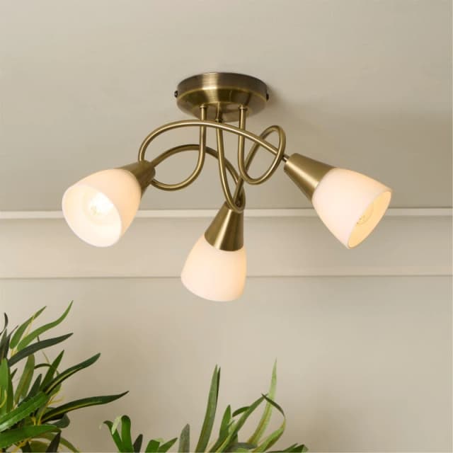 Searchlight 3 Shade Ceiling Light Brass - Searchlight Brass MP78501