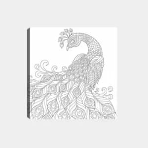 MANDALA63 White Black Decorative Canvas Painting