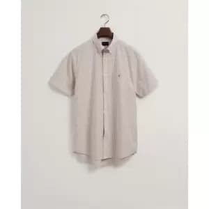 Gant Short Sleeve Gingham Shirt - Beige