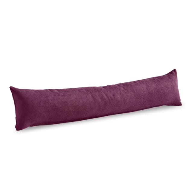 Essential Living Velvet Chenille Draught Excluder 90cm x 15cm x 15cm Aubergine ZWAYDEAUB