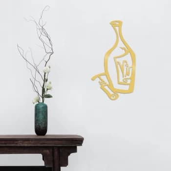 Wine - Gold Gold Decorative Metal Wall Accessory