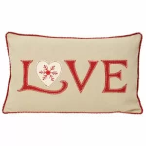 Paoletti Nicholas Love Polyester Filled Cushion Red