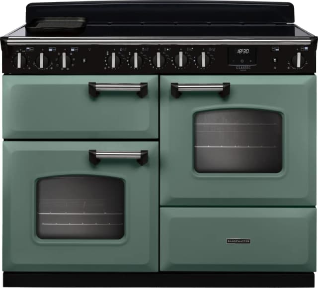 Rangemaster CLDLO110EIPMGR/CM1 Classic Deluxe OC 110cm Induction Range Cooker Chrome Trim 14760 - MINERAL GREEN CLDLO110EIPMGR/CM1