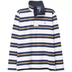 Crew Clothing Mens Padstow Pique Sweat Twilight/Pristine/Honey Large