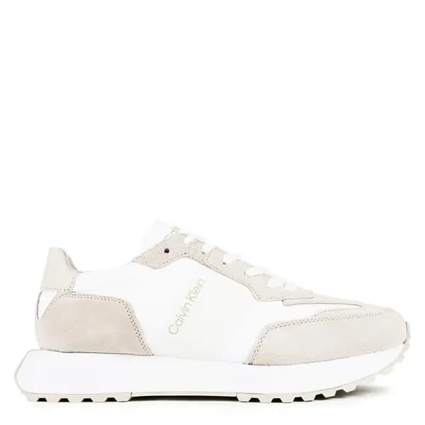 Calvin Klein Suede Trainers - White 10
