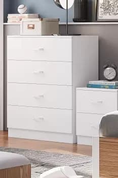 4 Drawer Chest Of Drawers Matt White Finish Tunis