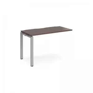 Adapt add on unit single 1200mm x 600mm - silver frame and walnut top