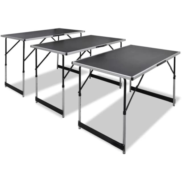 Vidaxl Pasting Table 3 Pcs Foldable Height Adjustable