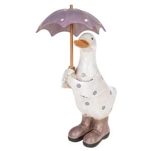 Polka Dot Brolly Duck Small Lilac Ornament
