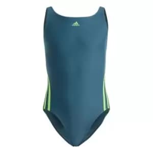 adidas Three Stripe Swimsuit Junior Girls - Green