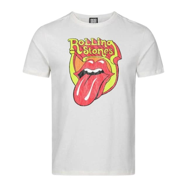 Amplified Mens Bootleg Tongue The Rolling Stones T-Shirt in White Size: XS White Male XS