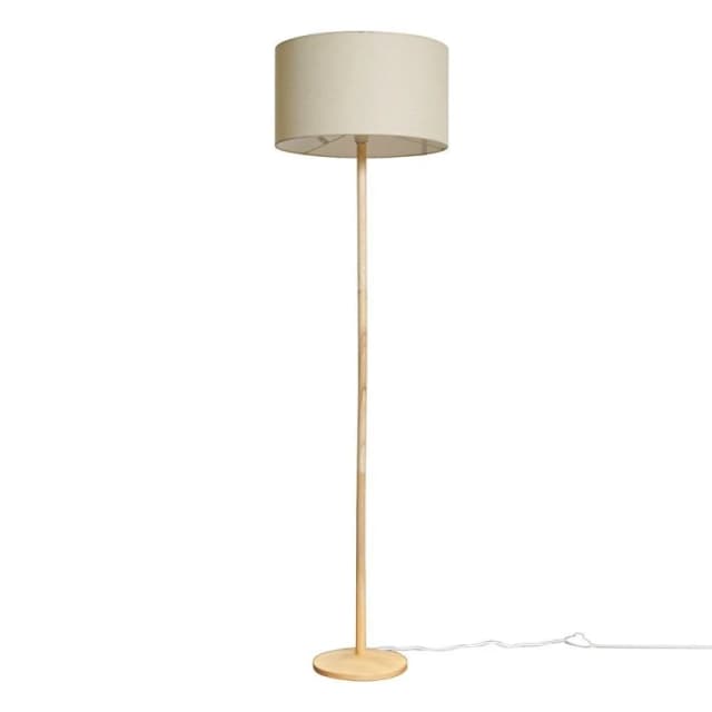 ValueLights Triston Wood Floor Lamp Brown
