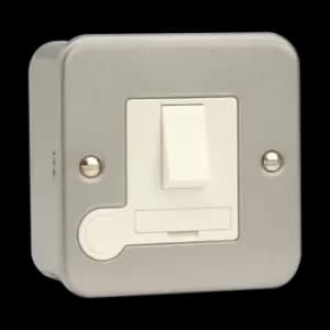 Click Scolmore Essentials Metal Clad 13A Fused Spur Switched Connection Unit (No K/O) - CL051B