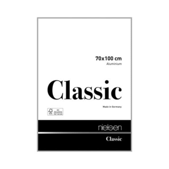 Nielsen Classic Polished Silver Aluminium Picture Frame 70X100Cm - With Float Glass And Push/turn Clips