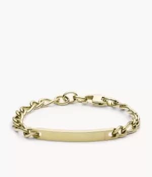 Fossil Men Gold-Tone Steel Plaque Bracelet