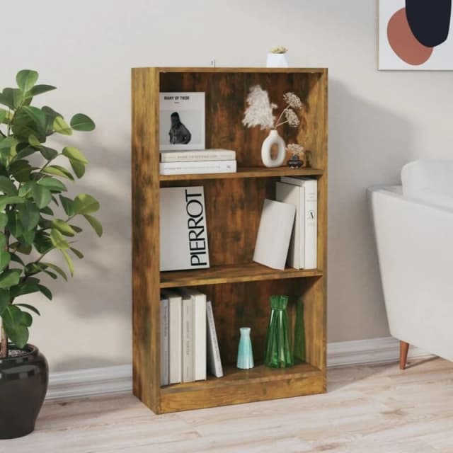 VIDAXL Book Cabinet Smoked Oak 60x24x109cm Engineered Wood vidaXL 8720286931523