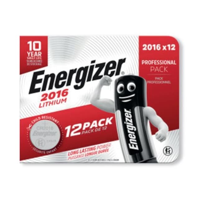 Energizer Energizer Lithium CR2016 Coin Cell Battery (Pack of 12) 7638900453836 7638900453836