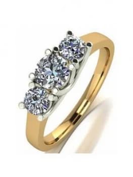 Moissanite 18Ct Gold 1Ct Total Moissanite Trilogy Ring
