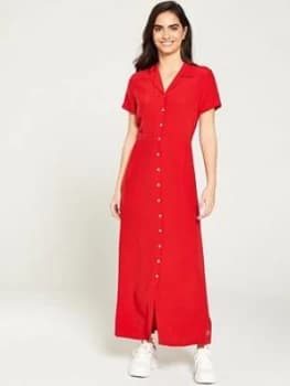Calvin Klein Jeans Smooth Button Down Dress - Red Size M Women