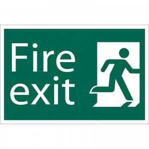 Draper Fire Exit Sign 200mm 300mm Standard