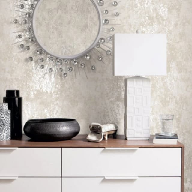 Galerie Metallic Fx Silver Beige Metallic Industrial Texture Textured Wallpaper