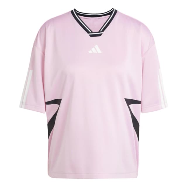 adidas Tiro Cut 3-Stripes Colorblock Boyfriend T-Shirt True Pink female XS (4-6)