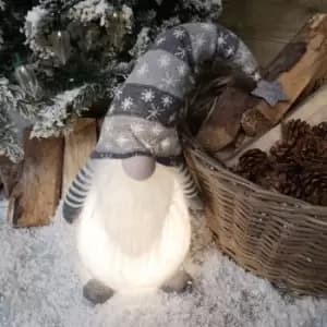 Samuel Alexander - Festive Christmas 66cm LED Lit Snowflake Sitting Gonk - Grey