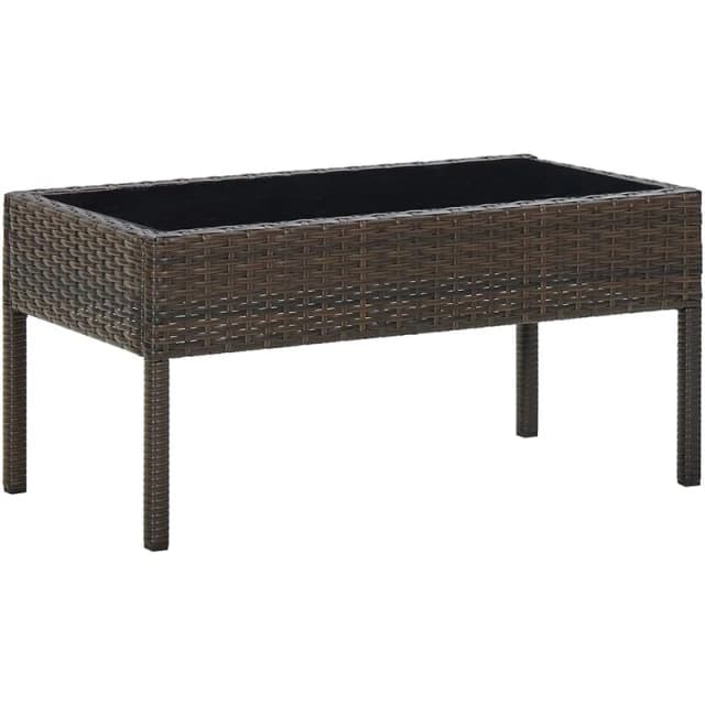 vidaXL Garden Table Brown 75x40x37cm Poly Rattan, Brown 45903