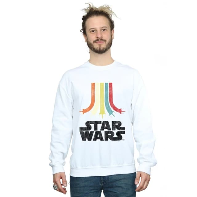 Star Wars Star Wars Men Rainbow Sweatshirt in White Size: Small White S Male 5057864420296