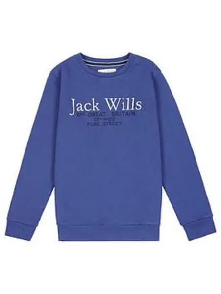 Jack Wills Navy Junior Crew Neck Sweatshirt Navy Boys 8/9Y 199359UK