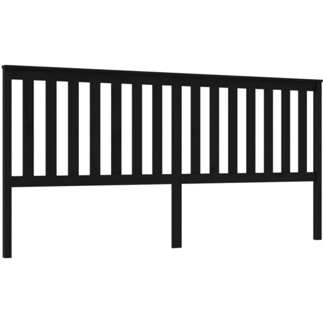 Vidaxl Bed Headboard Black 206X6X101cm Solid Wood Pine, Black 818544