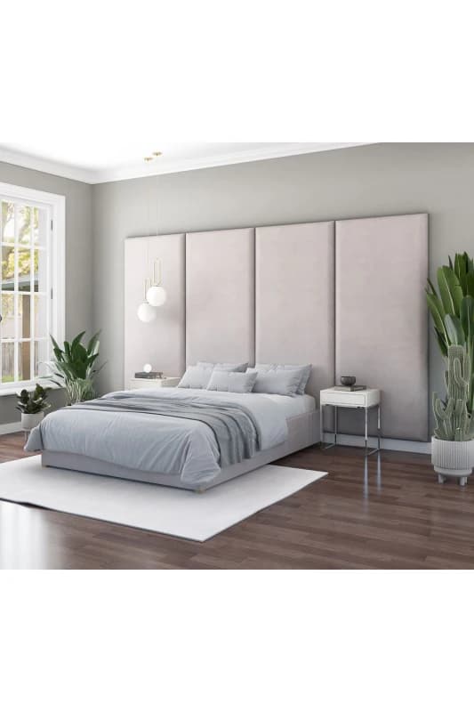 Aspire Aspire Large Upholstered Headboard Wall Panel, UK Made in Silver Silver One Size Unisex 5057632213495