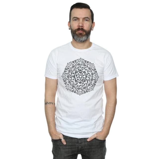 Supernatural Supernatural Men Symbol Circle T-Shirt in White Size: Small White S Male 5057245673648