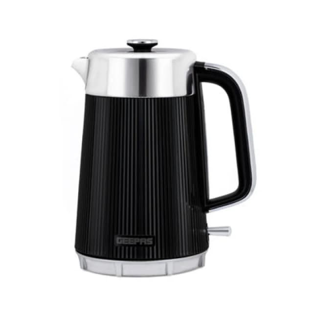 Geepas Arcus Collection Black Double Wall Electric Kettle 1.7L 3000W Stainless Steel