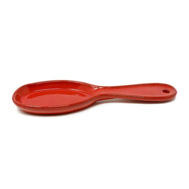 Verano Spanish Ceramics Selena Glazed Hand Dipped Kitchen Dining Utensil Spoon Rest Red (L) 27Cm