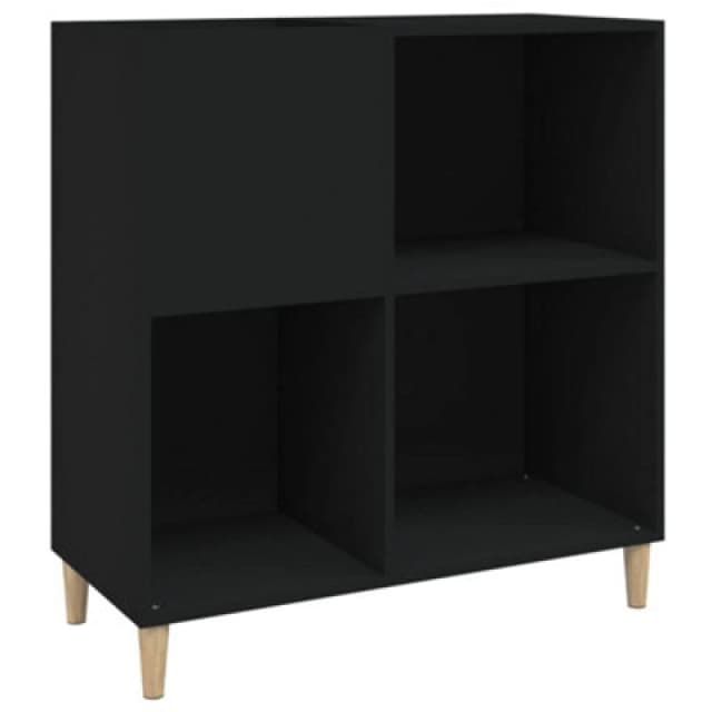 Vidaxl Record Cabinet Black 84.5X38X89cm Engineered Wood