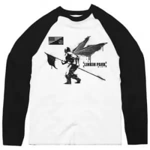 Linkin Park - Street Soldier Unisex Small Raglan T-Shirt - Black